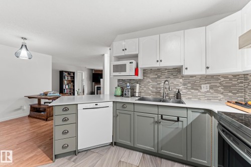 311 9640 105 Street, Edmonton, AB - Indoor Photo Showing Kitchen With Double Sink
