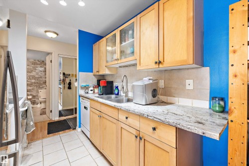 206 10529 93 Street, Edmonton, AB - Indoor Photo Showing Kitchen With Double Sink