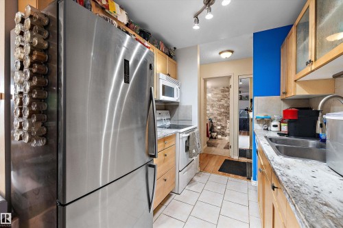 206 10529 93 Street, Edmonton, AB - Indoor Photo Showing Kitchen With Double Sink