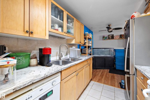 206 10529 93 Street, Edmonton, AB - Indoor Photo Showing Kitchen With Double Sink