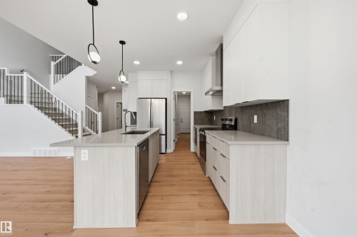 3048 Dixon Landing Landing, Edmonton, AB - Indoor Photo Showing Kitchen With Upgraded Kitchen