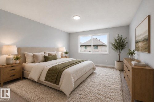 Virtually staged - 3048 Dixon Landing Landing, Edmonton, AB - Indoor Photo Showing Bedroom
