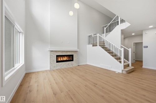 3048 Dixon Landing Landing, Edmonton, AB - Indoor With Fireplace