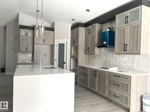 261 Meadowview Drive, Fort Saskatchewan, AB - Indoor Photo Showing Kitchen With Upgraded Kitchen