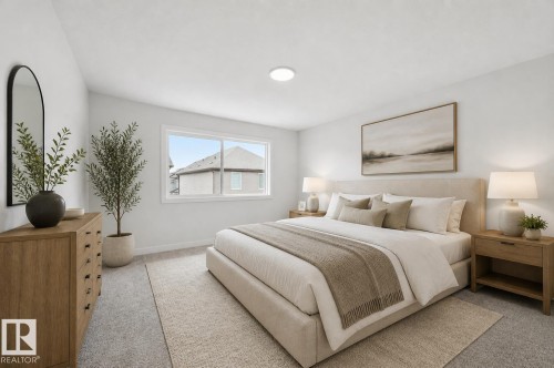 Virtually staged - 3218 Dixon Way, Edmonton, AB - Indoor Photo Showing Bedroom