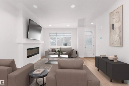 1529 Plum Circle, Edmonton, AB - Indoor Photo Showing Living Room With Fireplace