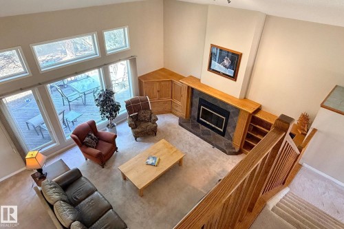 721 Butterworth Drive, Edmonton, AB - Indoor Photo Showing Living Room With Fireplace