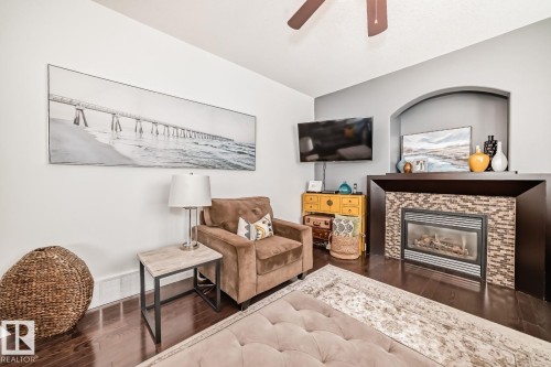 17436 108 Street, Edmonton, AB - Indoor Photo Showing Living Room With Fireplace