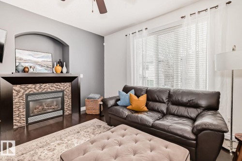 17436 108 Street, Edmonton, AB - Indoor Photo Showing Living Room With Fireplace