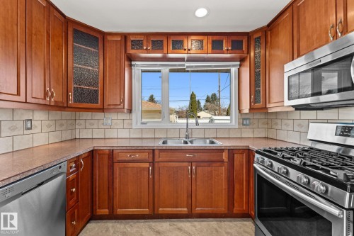 8804 135 Avenue, Edmonton, AB - Indoor Photo Showing Kitchen With Double Sink