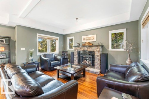 11030 122 Street, Edmonton, AB - Indoor Photo Showing Living Room With Fireplace