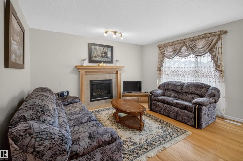 20707 56 Avenue, Edmonton, AB - Indoor Photo Showing Living Room With Fireplace