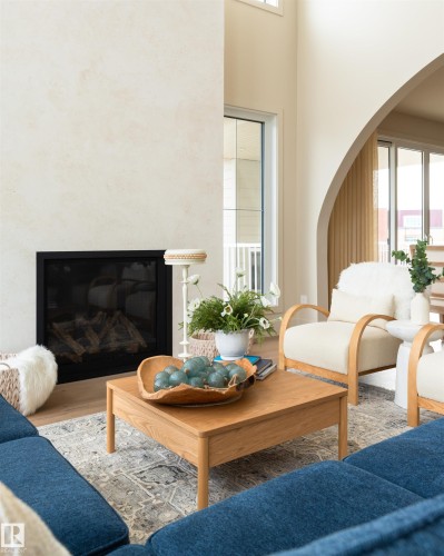 8 Jardin Place, St. Albert, AB - Indoor Photo Showing Living Room With Fireplace