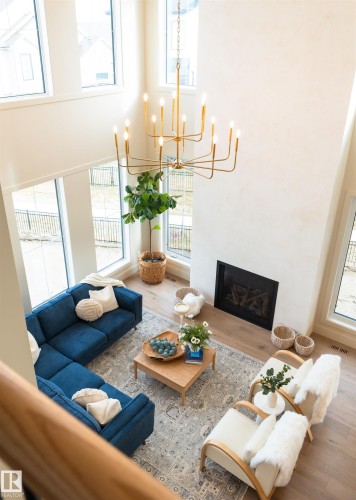 8 Jardin Place, St. Albert, AB - Indoor Photo Showing Living Room With Fireplace