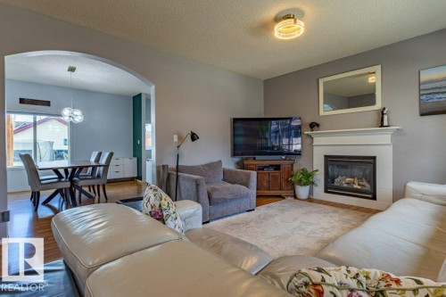 1676 Tomlinson Common, Edmonton, AB - Indoor Photo Showing Living Room With Fireplace