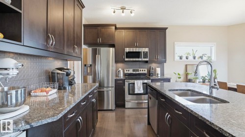 37 Codette Way, Sherwood Park, AB - Indoor Photo Showing Kitchen With Double Sink With Upgraded Kitchen