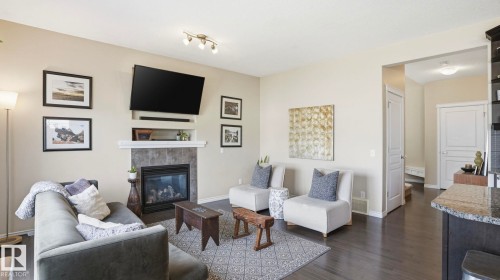 37 Codette Way, Sherwood Park, AB - Indoor Photo Showing Living Room With Fireplace