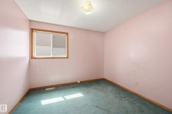 Interior space featuring a window with wood trim, wall-to-wall carpet, and a ceiling-mounted light fixture - 