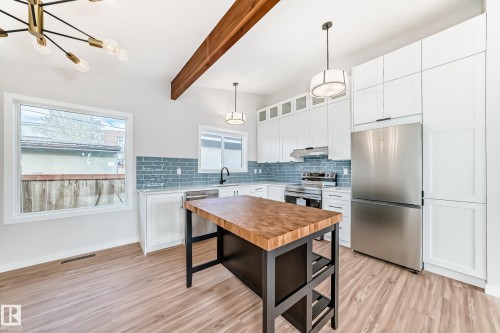 4916 116A Street, Edmonton, AB - Indoor Photo Showing Kitchen With Stainless Steel Kitchen With Upgraded Kitchen
