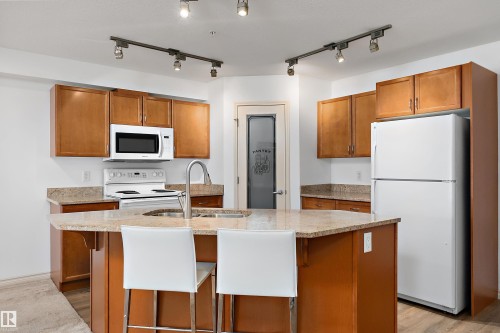 202 7510 89 Street, Edmonton, AB - Indoor Photo Showing Kitchen With Double Sink