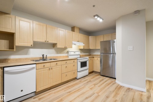 112 10311 111 Street, Edmonton, AB - Indoor Photo Showing Kitchen With Double Sink