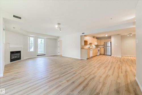 112 10311 111 Street, Edmonton, AB - Indoor Photo Showing Living Room With Fireplace