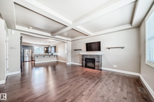 7293 Morgan Road, Edmonton, AB - Indoor Photo Showing Living Room With Fireplace