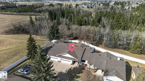 Aerial view showcasing a residential property with a multi-car garage and a dark shingle roof - 46 903 109 Street, Edmonton, AB - Outdoor With View