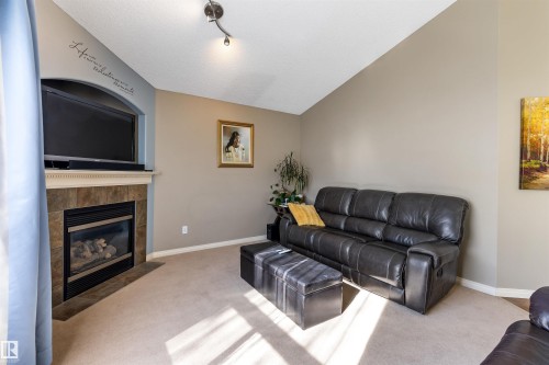 17120 119 Street, Edmonton, AB - Indoor Photo Showing Living Room With Fireplace