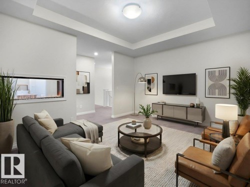 AI furniture was used to stage this photo. - 3114 Chokecherry Bend, Edmonton, AB - Indoor Photo Showing Living Room