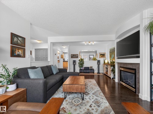 25 420 Hunters Green, Edmonton, AB - Indoor Photo Showing Living Room With Fireplace