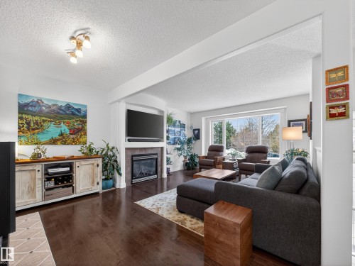 25 420 Hunters Green, Edmonton, AB - Indoor Photo Showing Living Room With Fireplace