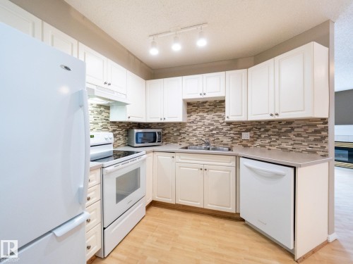 205 11716 100 Avenue, Edmonton, AB - Indoor Photo Showing Kitchen With Double Sink
