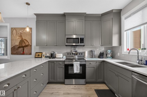385 Charlesworth Drive, Edmonton, AB - Indoor Photo Showing Kitchen With Double Sink