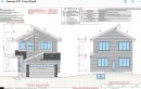 Architectural Drawings, Elevations. Depicting the front and rear views of the property including dimensions and square footage - 4727 17 Avenue Sw, Edmonton, AB  - Other 