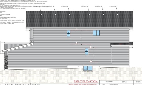 Architectural Drawing, Right Elevation. Illustrating the exterior design and specifications of the property - 4727 17 Avenue Sw, Edmonton, AB - Other