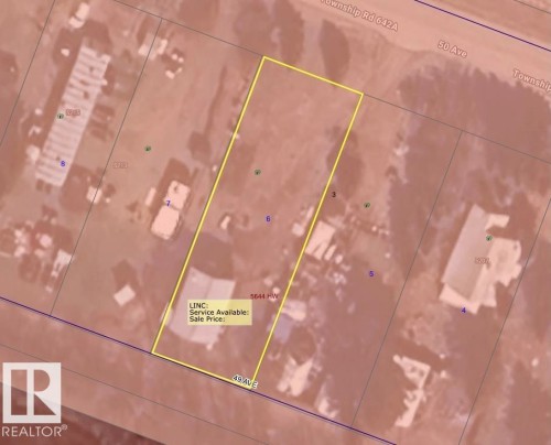 Property Boundary and Service Information. Illustrating the defined property perimeter and service availability - 5211 50 Avenue, Fawcett, AB 