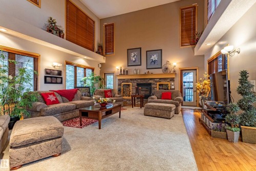 22031 Twp Rd 472, Rural Wetaskiwin County, AB - Indoor Photo Showing Living Room With Fireplace