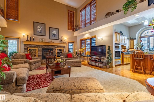 22031 Twp Rd 472, Rural Wetaskiwin County, AB - Indoor Photo Showing Living Room With Fireplace