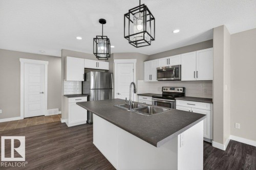 1363 Adamson Drive, Edmonton, AB - Indoor Photo Showing Kitchen With Double Sink