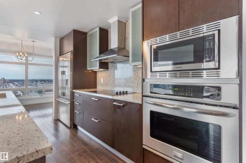 1901 10388 105 Street, Edmonton, AB - Indoor Photo Showing Kitchen With Upgraded Kitchen