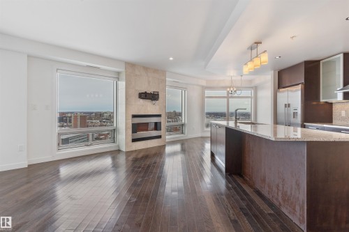 1901 10388 105 Street, Edmonton, AB - Indoor Photo Showing Kitchen With Upgraded Kitchen