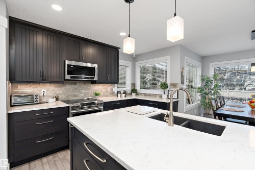 1223 117 Street, Edmonton, AB - Indoor Photo Showing Kitchen With Double Sink With Upgraded Kitchen