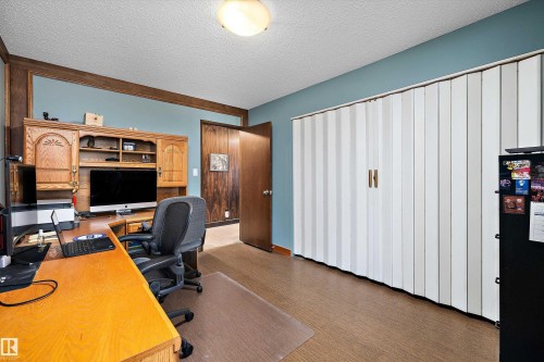 Wood-finish flooring throughout - 227 Westridge Road, Edmonton, AB - Indoor Photo Showing Office