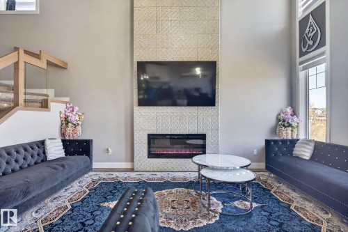 872 Ebbers Crescent, Edmonton, AB - Indoor Photo Showing Living Room With Fireplace