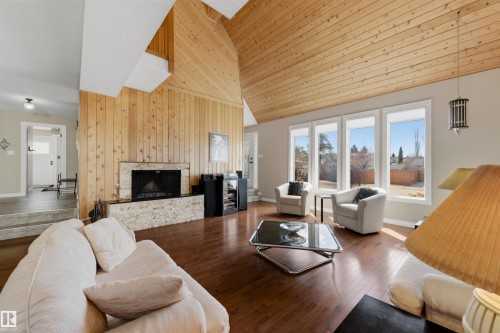 11212 35 Avenue, Edmonton, AB - Indoor Photo Showing Living Room With Fireplace