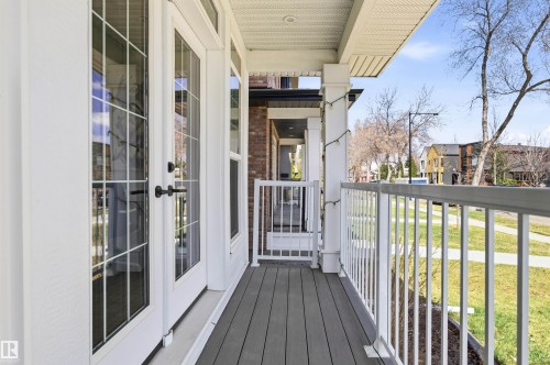 Very rare to find a veranda with French doors into a home in this price range. - 10430 143 Street, Edmonton, AB - Outdoor With Deck Patio Veranda With Exterior