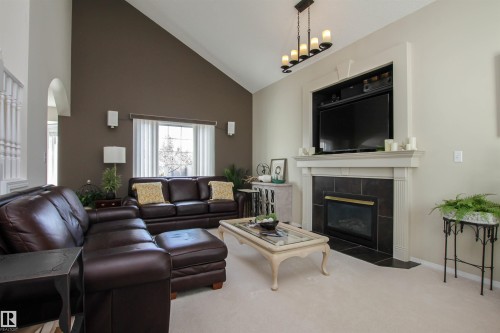 1403 Jefferys Crescent, Edmonton, AB - Indoor Photo Showing Living Room With Fireplace