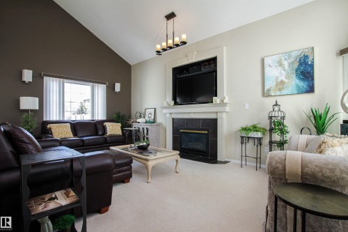 1403 Jefferys Crescent, Edmonton, AB - Indoor Photo Showing Living Room With Fireplace