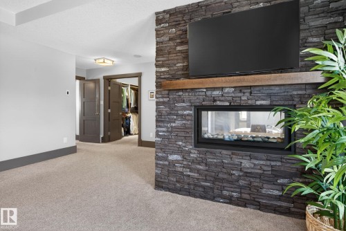 3706 Westcliff Way, Edmonton, AB - Indoor Photo Showing Living Room With Fireplace